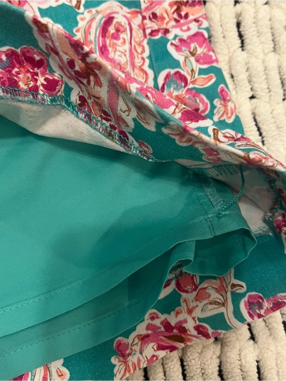 J. Crew Floral Paisley Print Pencil Skirt in Teal and Pink